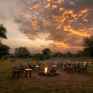 Sayari camp fire set up ready for the evening stories of the days sightings
