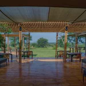 Sayari the deck from the main area with views onto the Serengeti plains