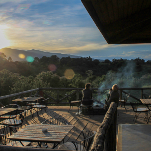 Sonnenuntergang von der Terrasse aus