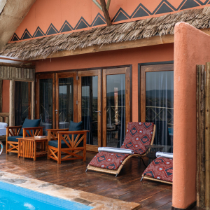 private Veranda mit Liegen