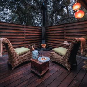 private Veranda mit Kamin