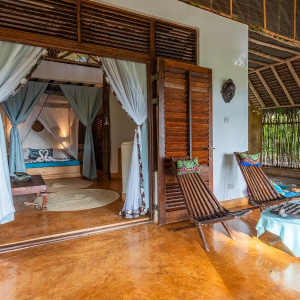 Villa mit Doppelbett und Terrasse 