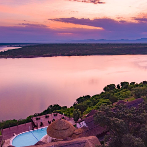 Ausblick der Unterkunft auf die Landschaft