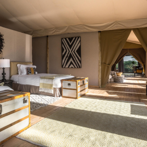 Schlafbereich mit zwei Einzelbetten