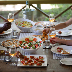 Abendessen Garten Villa